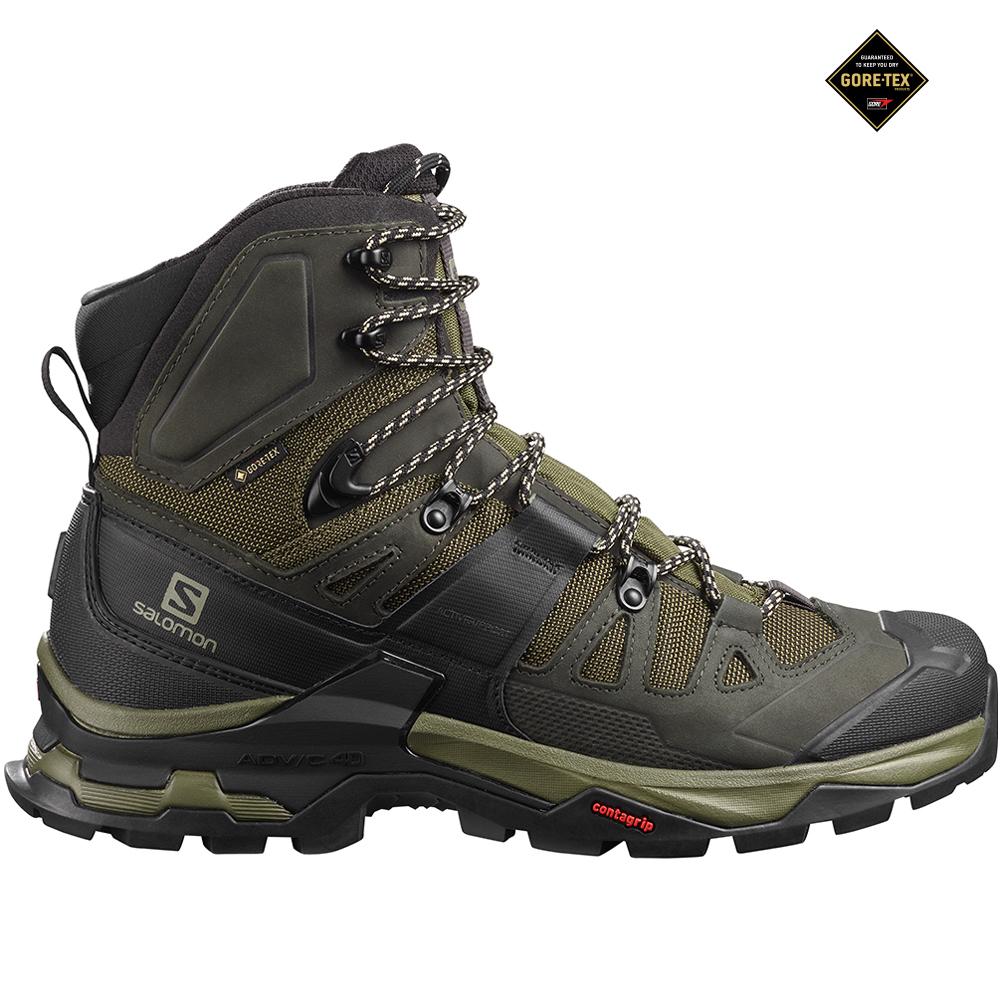 Bottes De Randonnée Salomon Homme Vert Olive - Salomon QUEST 4 GORE-TEX - France (5247-LUQZH)